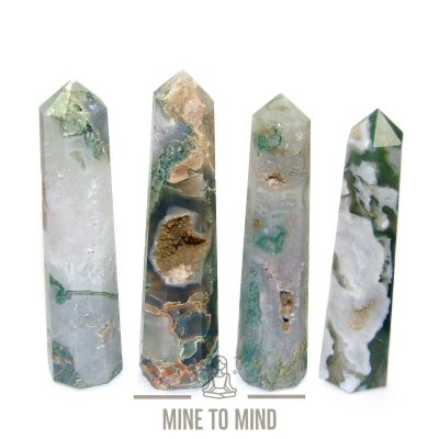 Moss Agate Gemstone Obelisk Mine To Mind