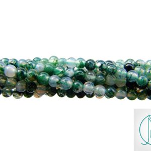 Moss Agate Natural Gemstone Round Beads 3mm Strand (120+ Beads) Michael's UK Jewellery