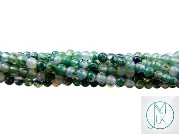 Moss Agate Natural Gemstone Round Beads 3mm Strand (120+ Beads) Michael's UK Jewellery