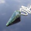 Moss Agate Pendulum Natural Gemstone for Dowsing Scrying Divination Meditation Michael's UK Jewellery