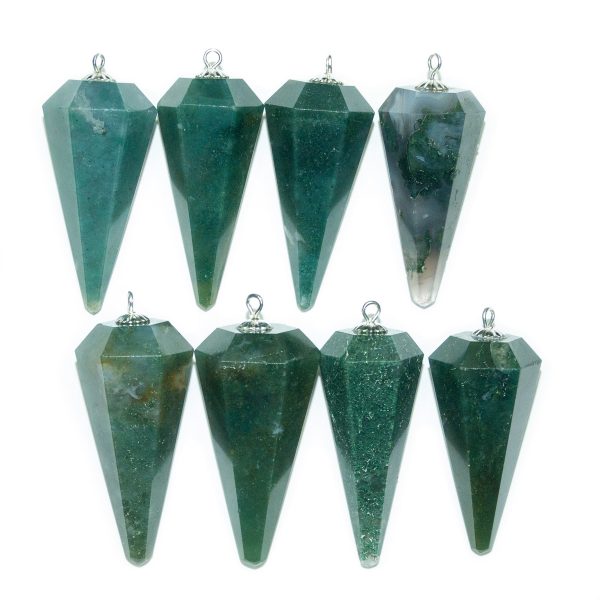 Moss Agate Gemstone Pendulum for Dowsing Divination Wicca - Image 4