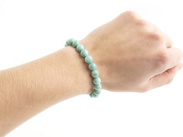 Mozambique Amazonite Natural Gemstone Bracelet 6-9'' Elasticated Michael's UK Jewellery