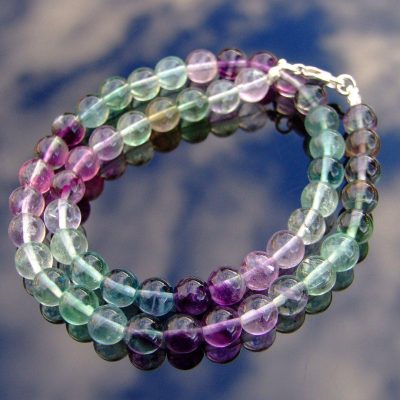 Multi Fluorite Natural Gemstone Necklace 8mm Beaded 16-30inch Michael's UK Jewellery