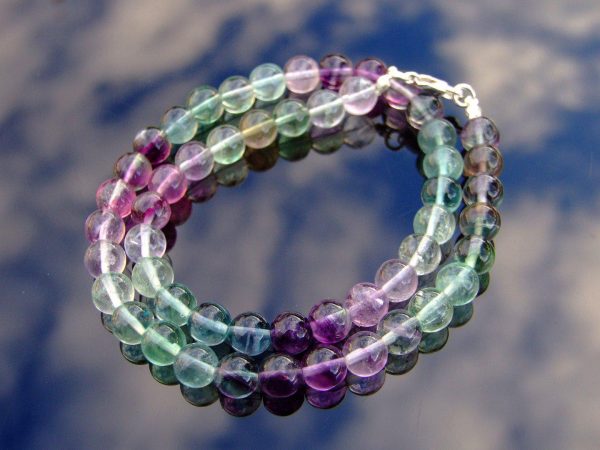 Multi Fluorite Natural Gemstone Necklace 8mm Beaded 16-30inch Michael's UK Jewellery