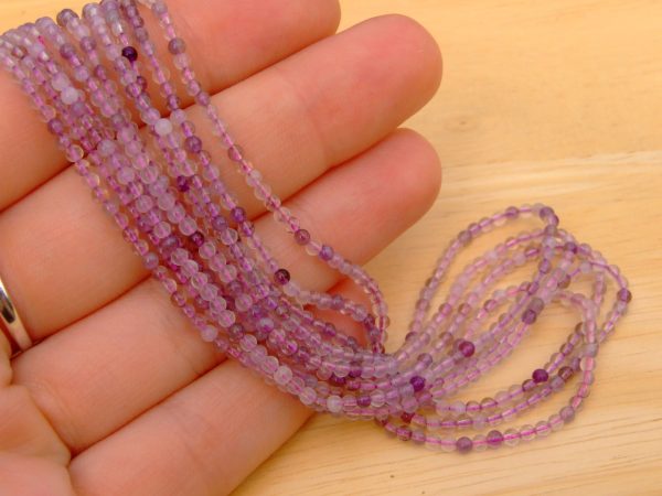Multi Fluorite Natural Gemstone Round Beads 2mm Strand (Approx. 180 Beads) Michael's UK Jewellery