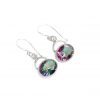 Mystic Quartz Gemstone Earrings 925 Sterling Silver oval hook earrings beads mouse
