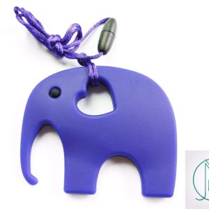 Navy Elephant Pendant Teething Necklace Michael's UK Jewellery