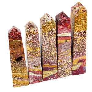Ocean Jasper Red Tower Polished Natural Gemstone Crystal Obelisk Michael's UK Jewellery