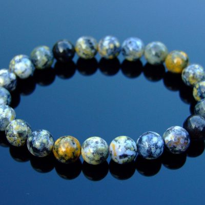 Ocean Jasper Spotty Natural Gemstone Bracelet 6-9'' Elasticated Michael's UK Jewellery