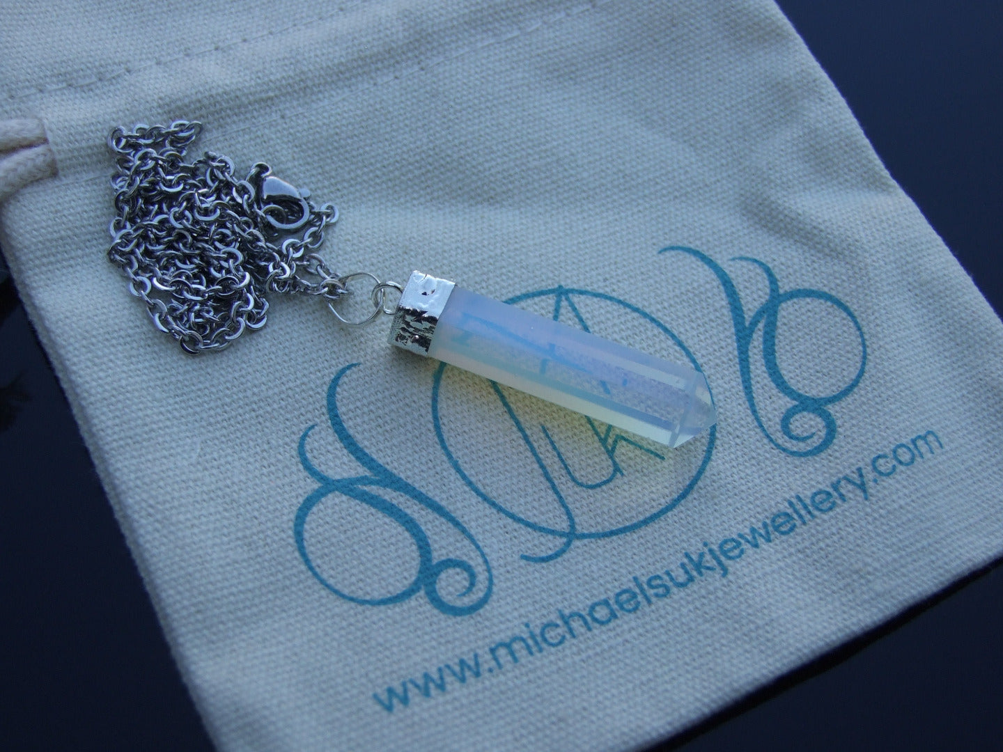 Opalite Hexa Point Pendant Necklace Michael's UK Jewellery