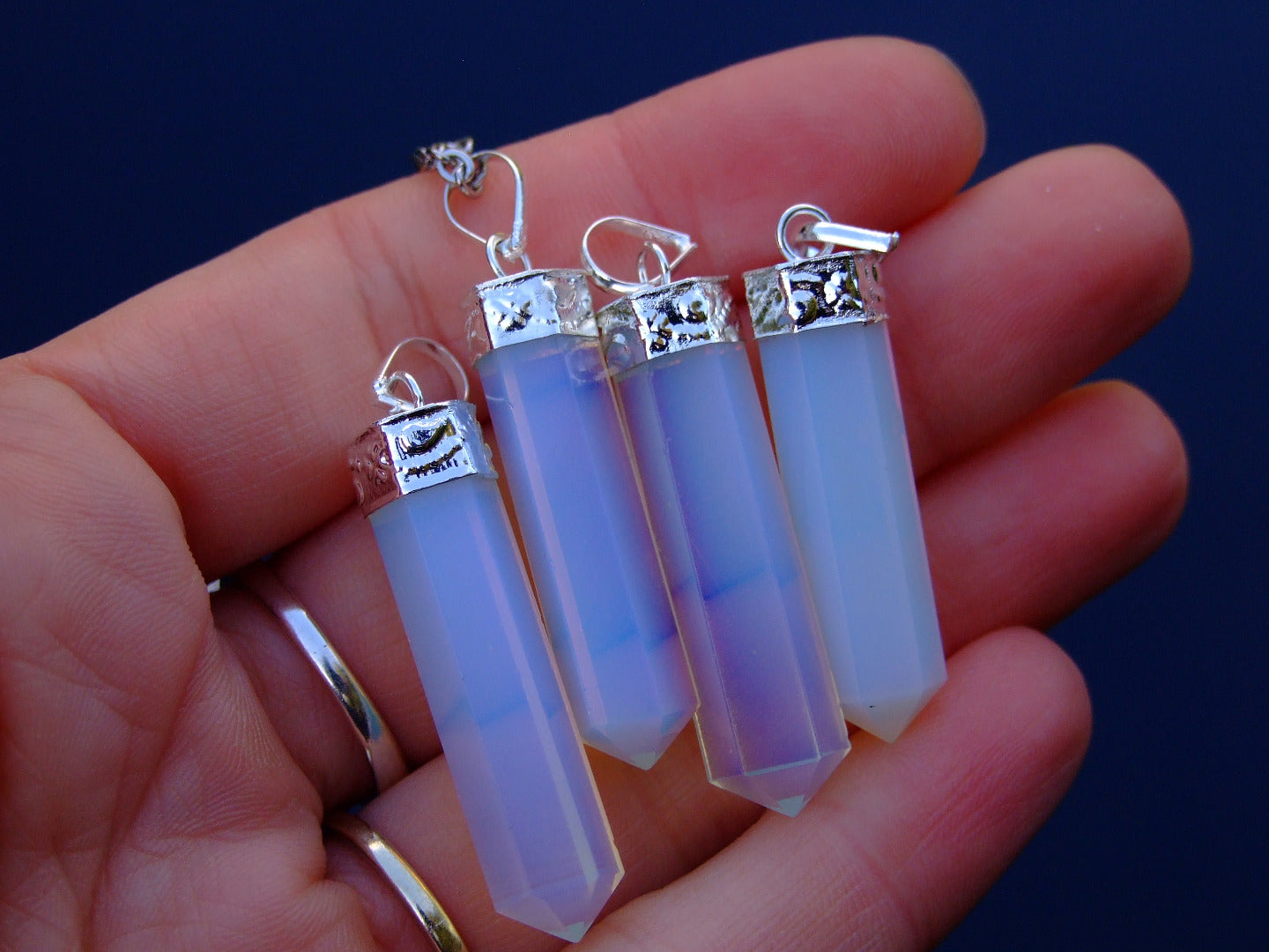 Opalite Hexa Point Pendant Necklace Michael's UK Jewellery