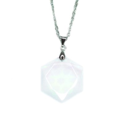 Necklace Opalite Hexagon Manmade Pendant beads mouse