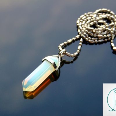 Necklace Opalite Point Pendant Manmade beads mouse
