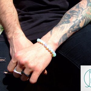 Opalite Manmade Gemstone Bracelet 6-9'' Elasticated Michael's UK Jewellery