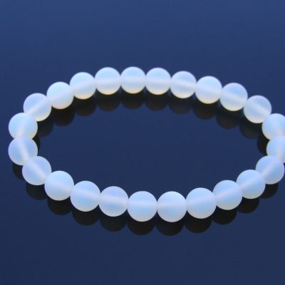 Opalite Matted Manmade Gemstone Bracelet 6-9'' Elasticated Healing Michael's UK Jewellery