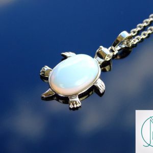 Opalite Necklace Turtle Pendant Manmade Gemstone With Pouch Michael's UK Jewellery