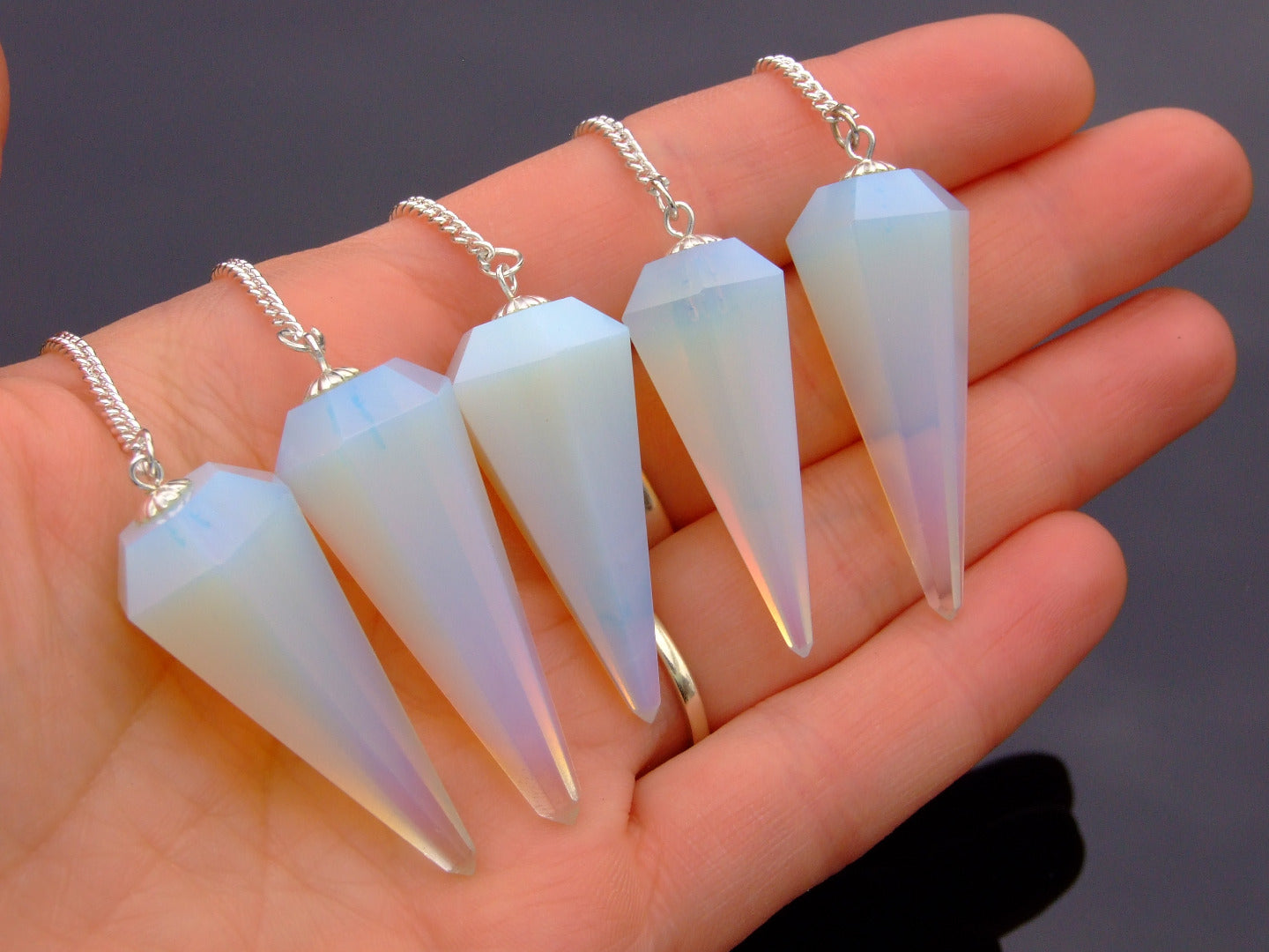 Opalite Pendulum Manmade Gemstone for Dowsing Scrying Divination Meditation Michael's UK Jewellery