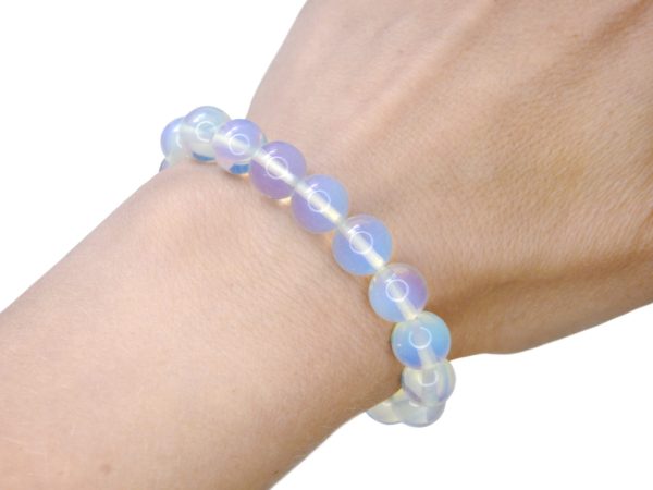 Opalite 10mm Manmade Gemstone Bracelet 6-9'' Elasticated - Image 2