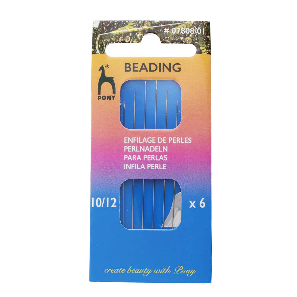 Pony Beading Needles Pack Of 6 Sizes 10 And 12 Mixed beads mouse