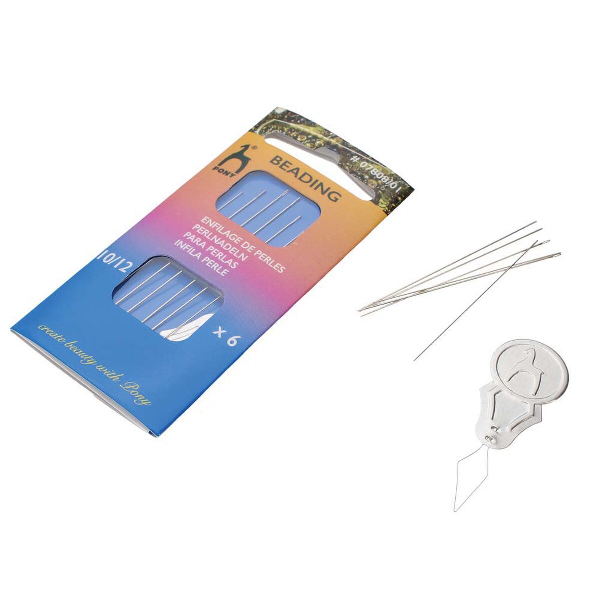 Pony Beading Needles Pack Of 6 Sizes 10 And 12 Mixed beads mouse