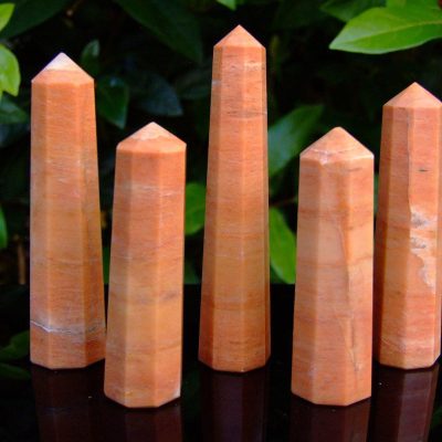 Peach Aventurine Tower Polished Natural Gemstone Crystal Obelisk Michael's UK Jewellery