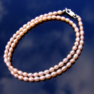 Peach Freshwater Pearl Necklace 8mm Beaded Silver 16-30inch Michael's UK Jewellery