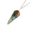 Pendulum Chrysoprase Necklace Natural Gemstone Stainless Steel Chain with Pouch Michael's UK Jewellery