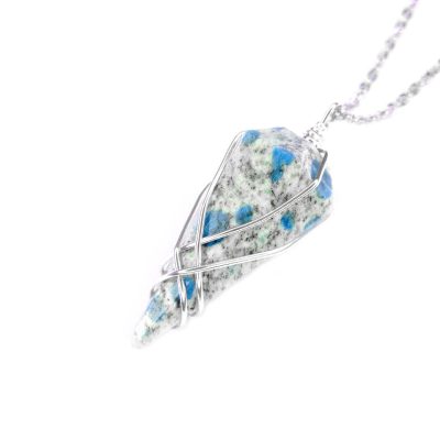Pendulum K2nite Necklace Natural Gemstone Stainless Steel Chain with Pouch Michael's UK Jewellery