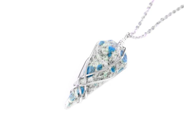 Pendulum K2nite Necklace Natural Gemstone Stainless Steel Chain with Pouch Michael's UK Jewellery