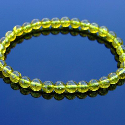 Peridot A Natural 6mm Gemstone Bracelet Beaded 6-9'' Elasticated Michael's UK Jewellery