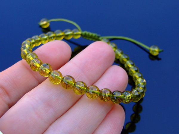Peridot Natural Gemstone Bracelet 6mm 6-9'' Macrame Michael's UK Jewellery