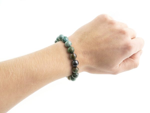 Phoenix Chrysocolla 10mm Natural Gemstone Bracelet 6-9'' Elasticated Michael's UK Jewellery