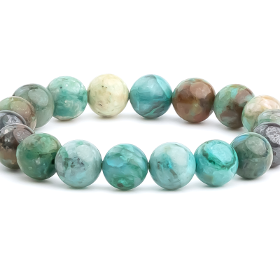 Phoenix Chrysocolla 10mm Natural Gemstone Bracelet 6-9'' Elasticated Michael's UK Jewellery