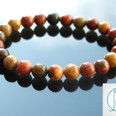 Picasso Jasper Natural Gemstone Bracelet 6-9'' Elasticated Michael's UK Jewellery