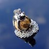 Picture Jasper Frog Natural Gemstone Pendant Necklace 50cm Michael's UK Jewellery