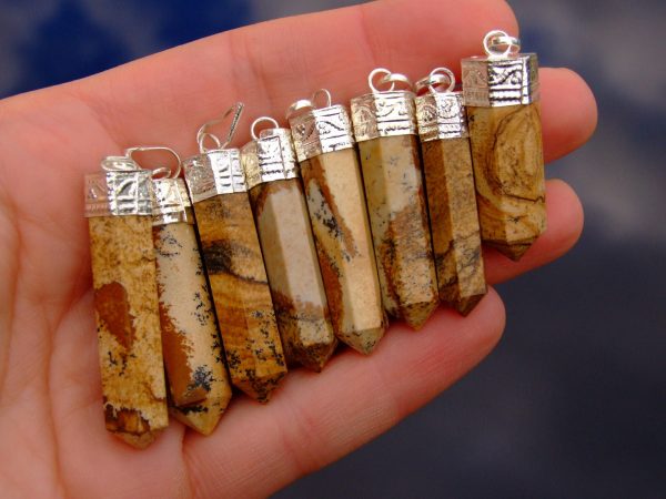 Picture Jasper Hexa Point Pendant Necklace Michael's UK Jewellery