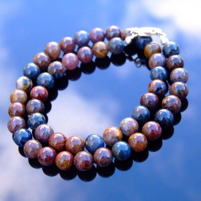 Pietersite Natural Gemstone Necklace 8mm Beaded 16-30inch Michael's UK Jewellery