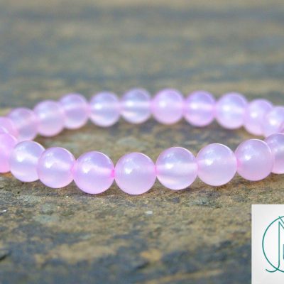 Pink Agate Dyed Natural Gemstone Bracelet 6-9'' Elasticated Michael's UK Jewellery