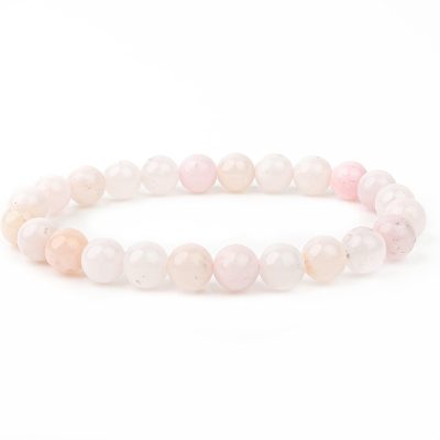 Pink Calcite Natural Gemstone Bracelet 6-9'' Elasticated Michael's UK Jewellery