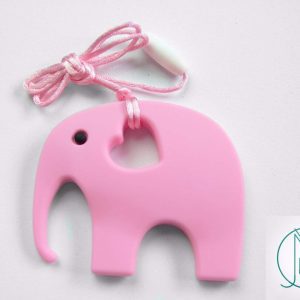 Pink Elephant Pendant Teething Necklace Michael's UK Jewellery