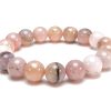 Pink Opal 10mm Natural Gemstone Bracelet 6-9'' Elasticated Michael's UK Jewellery