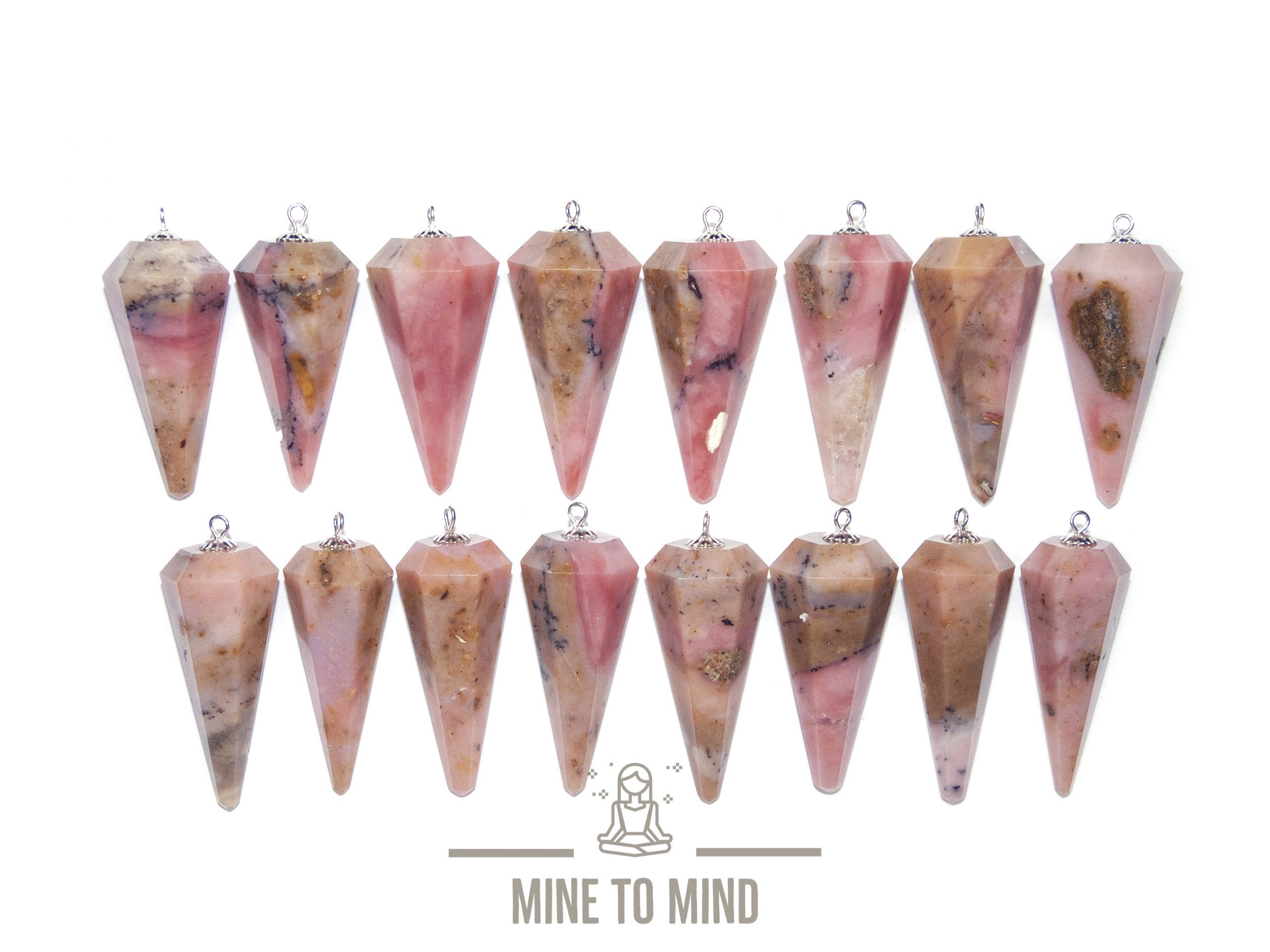 Pink Opal Gemstone Pendulum loose mine to mind