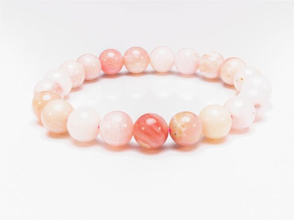 Pink Opal Natural Gemstone Bracelet 6-9'' Elasticated Michael's UK Jewellery