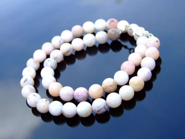 Pink Opal Natural Gemstone Necklace 8mm Beaded 16-30inch Michael's UK Jewellery