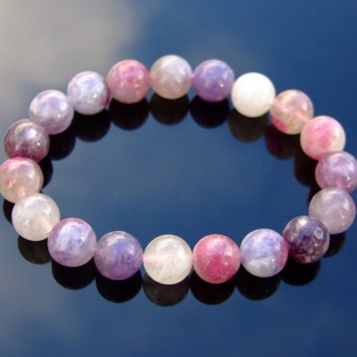 Pink Tourmaline 10mm Natural Gemstone Bracelet 6-9'' Elasticated Michael's UK Jewellery