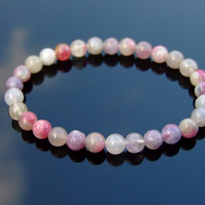Pink Tourmaline 6mm Natural Gemstone Bracelet 6-9'' Elasticated Michael's UK Jewellery