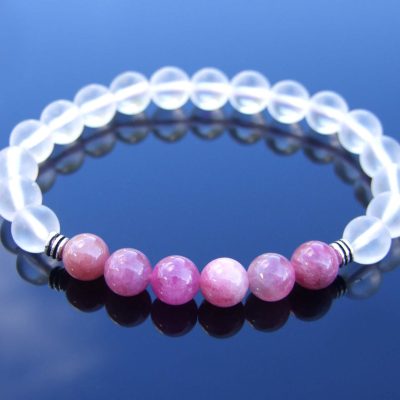 Pink Tourmaline Crystal Natural Gemstone Bracelet 6-9'' Elasticated Michael's UK Jewellery