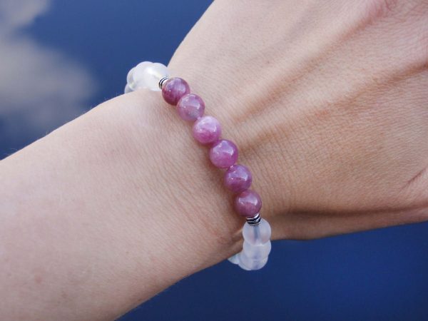 Pink Tourmaline Crystal Natural Gemstone Bracelet 6-9'' Elasticated Michael's UK Jewellery