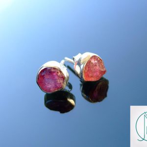 Pink Tourmaline Natural Gemstone 925 Sterling Silver Earrings Michael's UK Jewellery