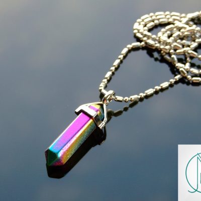 Gemstone Necklace Plated Pyrite Natural Point Pendant beads mouse